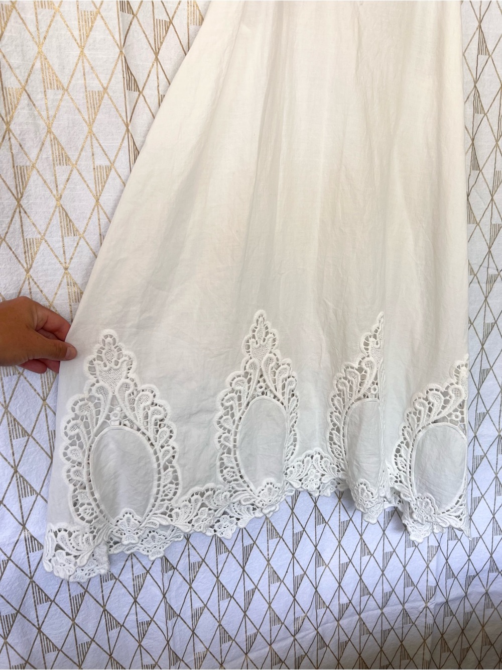 Free People White Eyelet Hem Slip Chemise - Picture 2 of 8